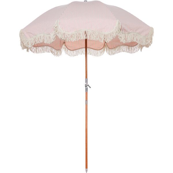 Premium Beach Umbrella, Lauren's Pink Stripe | Maisonette