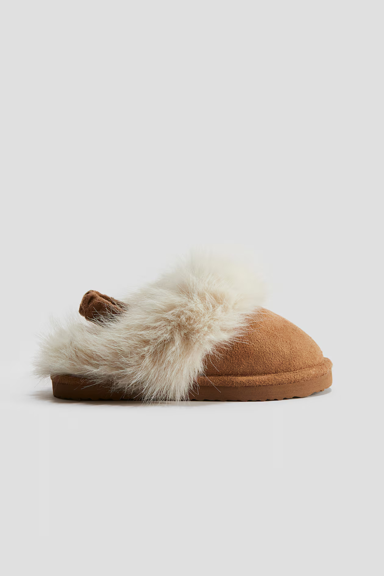 Fluffy-lined slippers - Dark beige - Kids | H&M GB | H&M (UK, MY, IN, SG, PH, TW, HK)