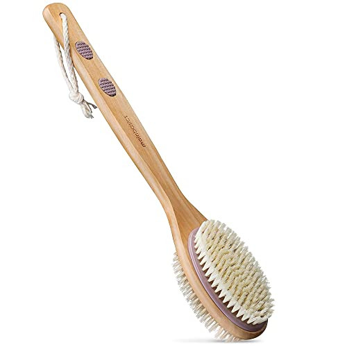 MainBasics Back Scrubber for Shower Long Handle Back Brush Dual-Sided with Exfoliating and Soft Bris | Amazon (US)