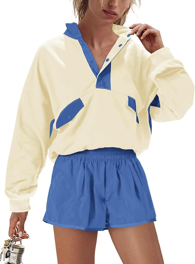 Nirovien Womens Workout Sets Short Athletic Set Activewear 2 Piece Outfits Pullover Sweatshirt an... | Amazon (US)