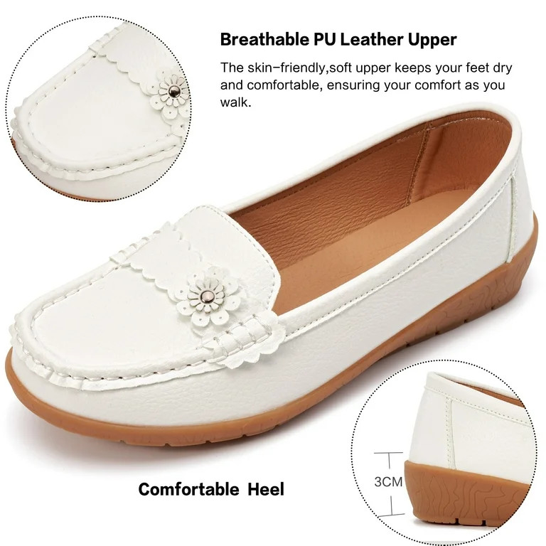 Ecetana Loafers for Women Causal Dressy Shoes Comfortable Walking Flats Shoes | Walmart (US)