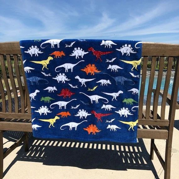 RESTOCK - Dinosaur Pattern, Beach Poncho, Children's Pullover Beach Towel, Swimsuit Cover Up, Kid... | Etsy (US)