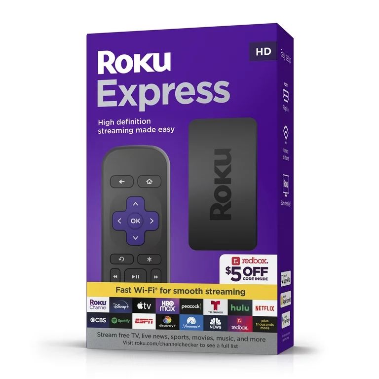 Roku Express HD Streaming Device with High-Speed HDMI Cable, Standard Remote (No TV Controls) and... | Walmart (US)
