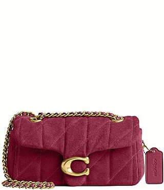 COACH Quilted Suede Tabby 20 Convertible Shoulder Bag - Dark Fuchsia | Dillard's