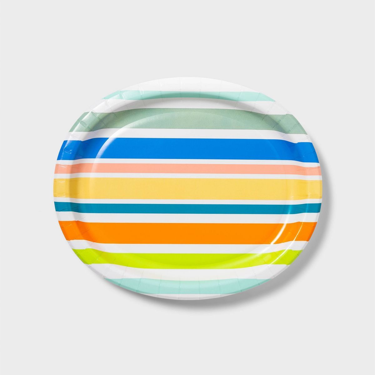 10ct Paper Oval Platter Summer Stripe - Sun Squad™ | Target