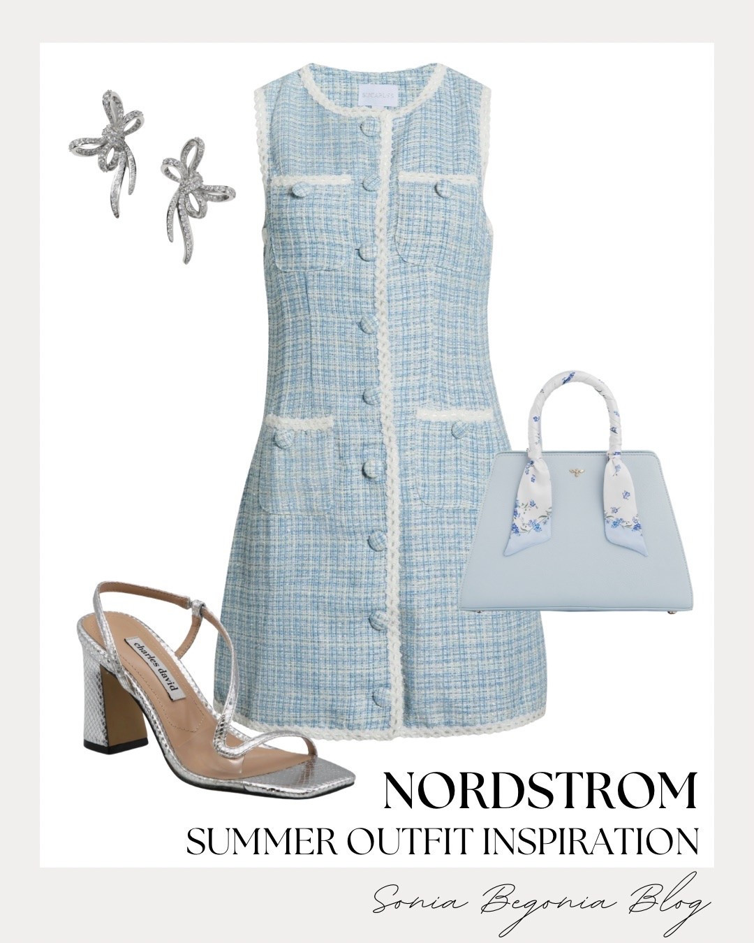 Feeling major Chanel vibes with this stunning blue tweed dress and these crystal bow earrings! I found everything for this classy summer look at Nordstrom.

This outfit is perfect for a summer wedding or brunch with the girls. The silver heels and the floral scarf tied on the bag are such feminine touches. ✨

#LTKunder100 #LTKwedding #LTKsale #nordstromstyle #chanelvibes #tweeddress #classyfashion #summerstyle #womensoutfits #nordstromfinds

#LTKWedding #LTKootd #LTKSeasonal