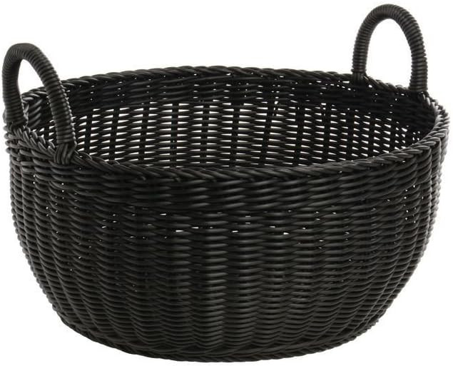 HUBERT Basket with Handles Round Black Plastic- 17" Dia x 8" H | Amazon (US)