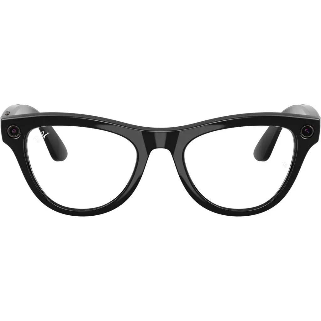 Ray-Ban Meta Skyler Gen 2 52mm Cat Eye AI Sunglasses in Shiny Black Transitions Green at Nordstrom | Nordstrom