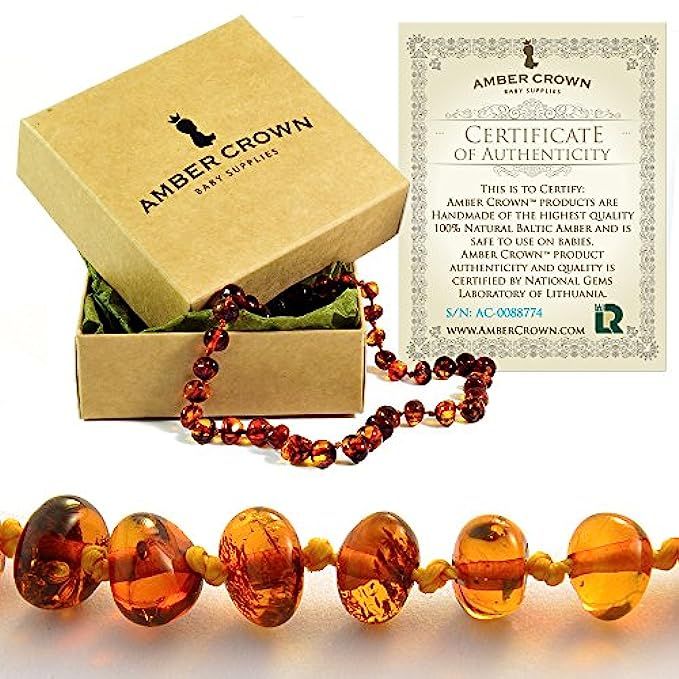 Amber Teething Necklace for Babies - Anti Inflammatory, Drooling and Teething Pain Reducing Natural  | Amazon (US)