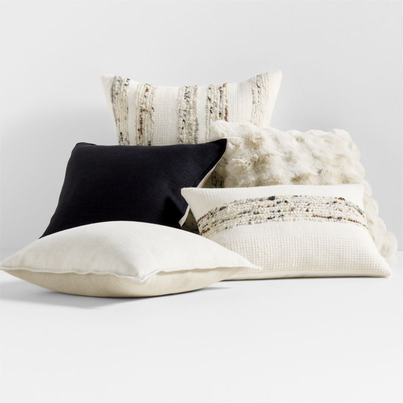Ivory and Black Throw Pillow Arrangement | Crate & Barrel | Crate & Barrel