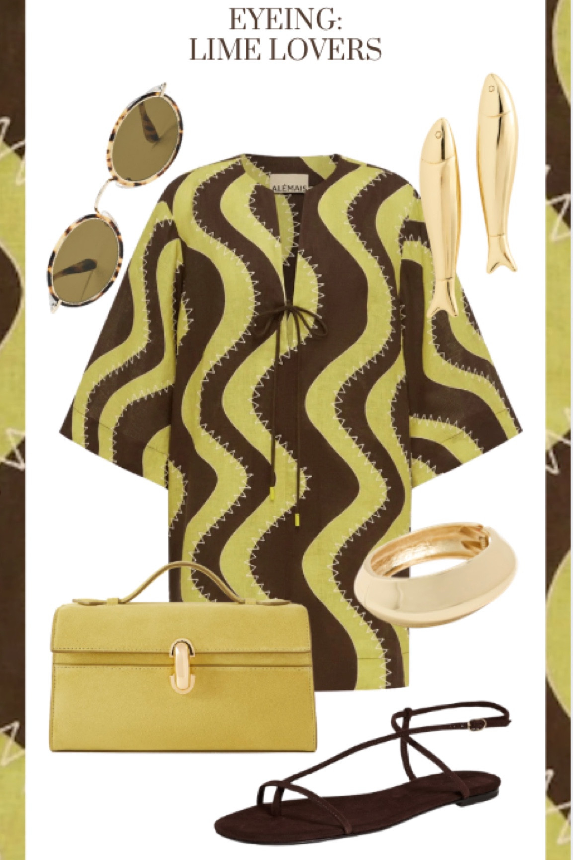 Summer dress
Lime fish jewelry 