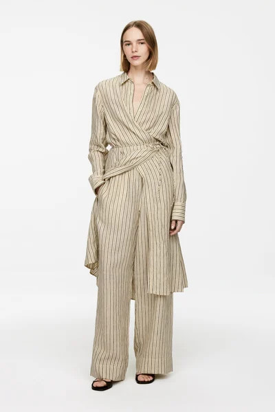 Linen Trousers – Beige/Black – Women – ARKET GB | Arket UK