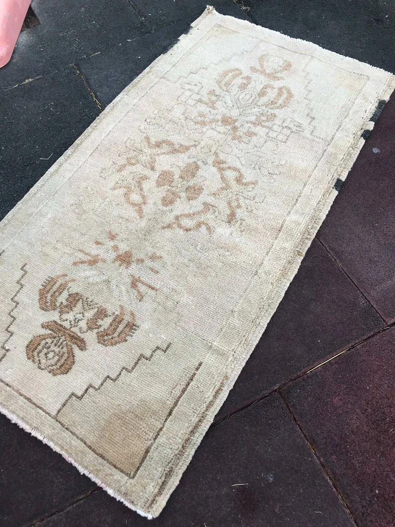 Vintage  Rug Qushak runner rug 2 ft 9 in  1 ft 6 in Turkish Hand made runner Carpet runner rug An... | Etsy (US)