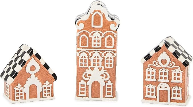 MACKENZIE-CHILDS Gingerbread Village Candle Holders, Set of 3 | Amazon (US)
