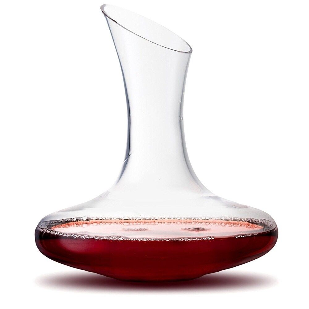 JoyJolt Lancia Hand Blown Non-Leaded Crystal Wine Decanter, 54 Ounce Red Wine Carafe (Clear) | Bed Bath & Beyond