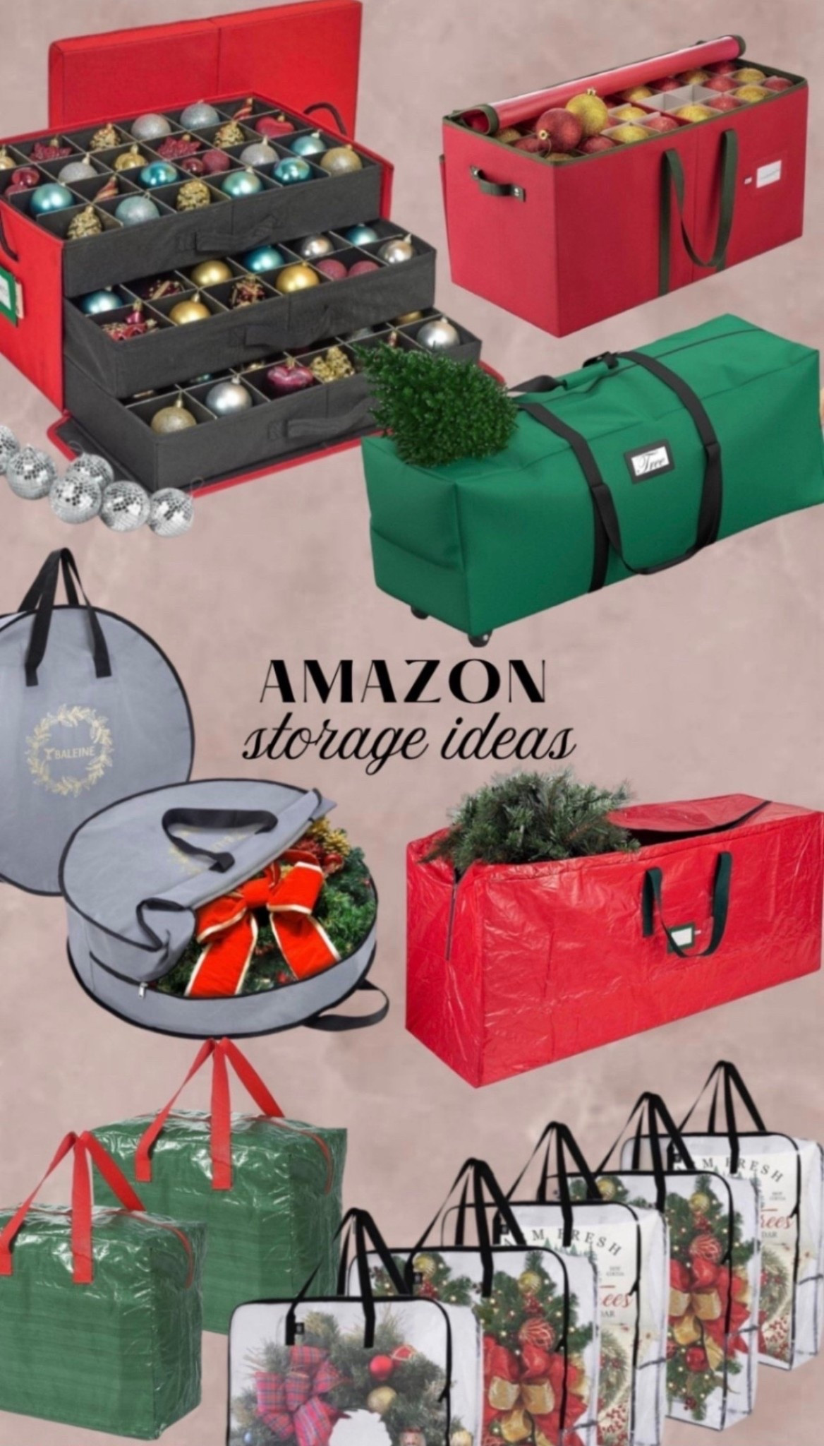 Christmas decor storage.  