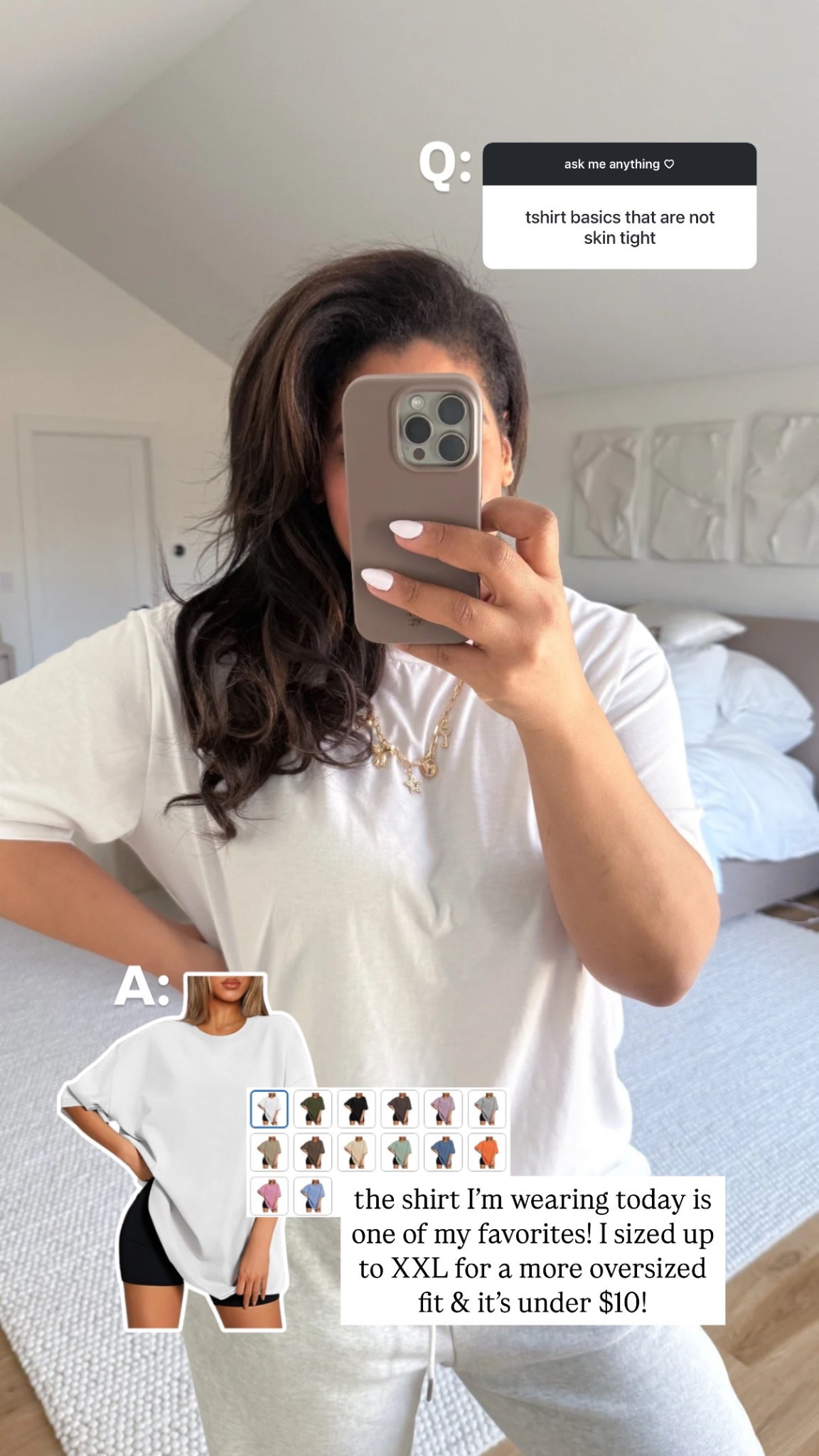 Q&A: one of my favorite basic white tees under $10! I am 5’9” size 12/xl wearing a size XXL for an oversized fit! ♡

#LTKSaleAlert #LTKFindsUnder50 #LTKMidsize