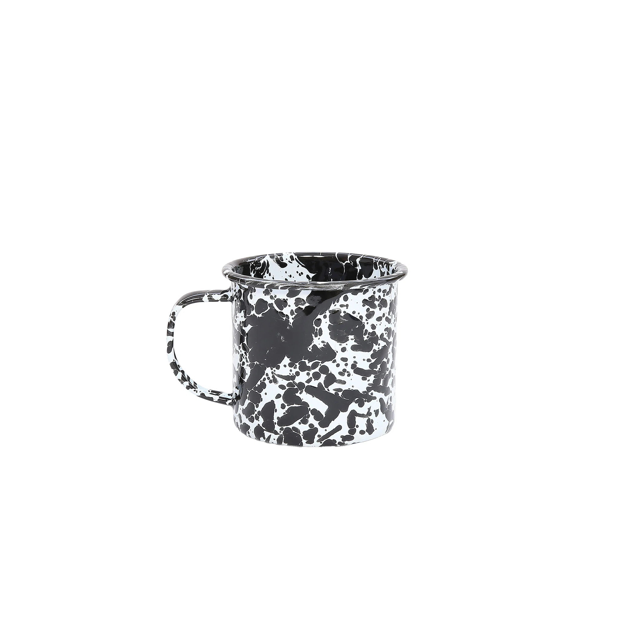 Crow Canyon Enamelware Splatter 16 oz Mugs, Grey (Set of 4) | Perigold