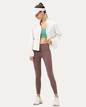 Locachy Women's Lightweight Zip Up Athletic Jacket Stand Collar Windproof Sun Protection Workout ... | Amazon (US)
