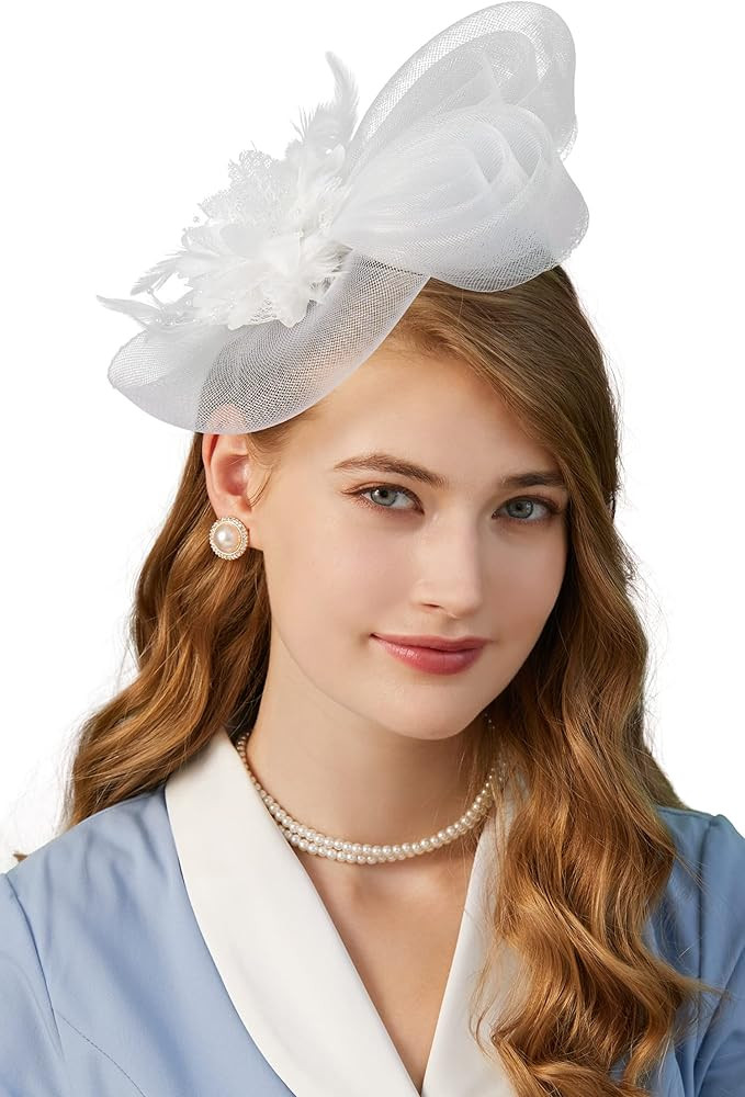 Cizoe Fascinators Hat for Women Tea Party Headband Kentucky Derby Wedding Flower Cocktail Mesh Fe... | Amazon (US)