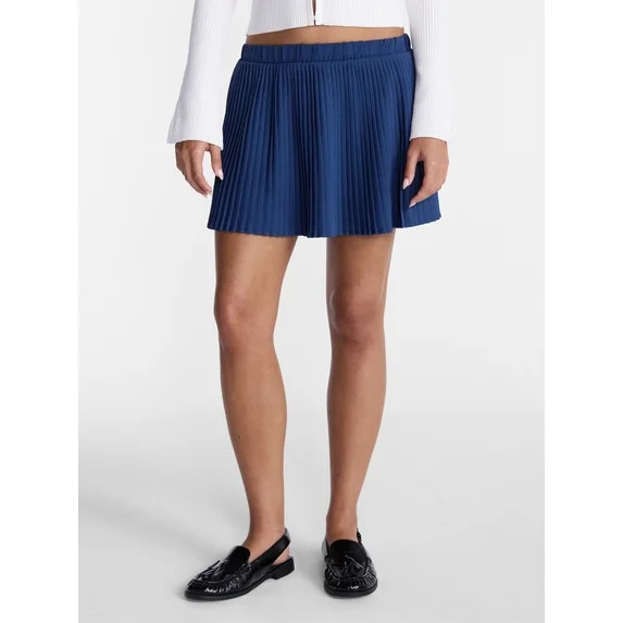 No Boundaries Pleated Woven Mini Skirt, Women's XXS-XXL | Walmart (US)