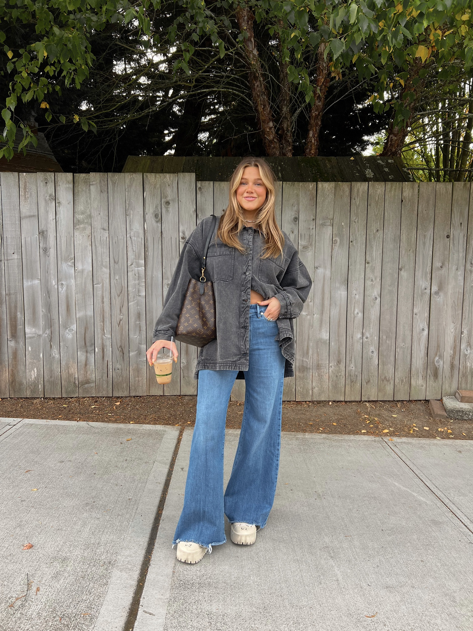 Free people jacket size M went with true size but you could size down!! Loose and soft denim I love the oversized fit. Jeans sold out but linking similar!! 