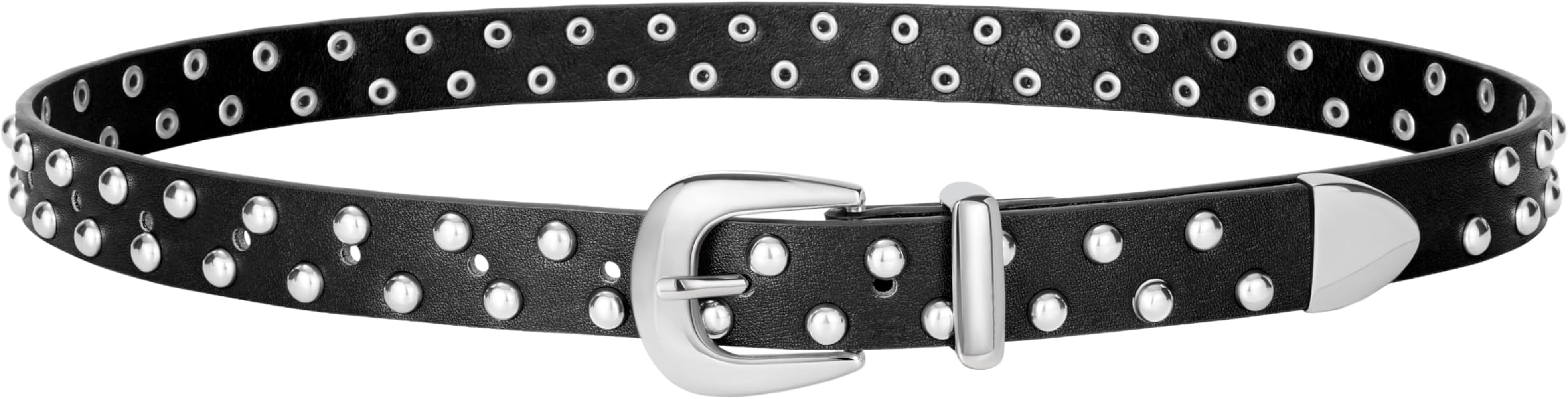 WHIPPY Women's Leather Belt Fashion Punk Studded Belt for Women for Jeans Pants Dresses | Amazon (US)