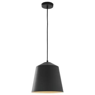 1-Light Metal Black Pendant | The Home Depot