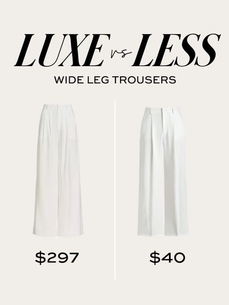 Save or splurge / luxe or less white trousers 
Saks wide leg pants
Amazon white pants 

#LTKunder100 #LTKworkwear #LTKstyletip