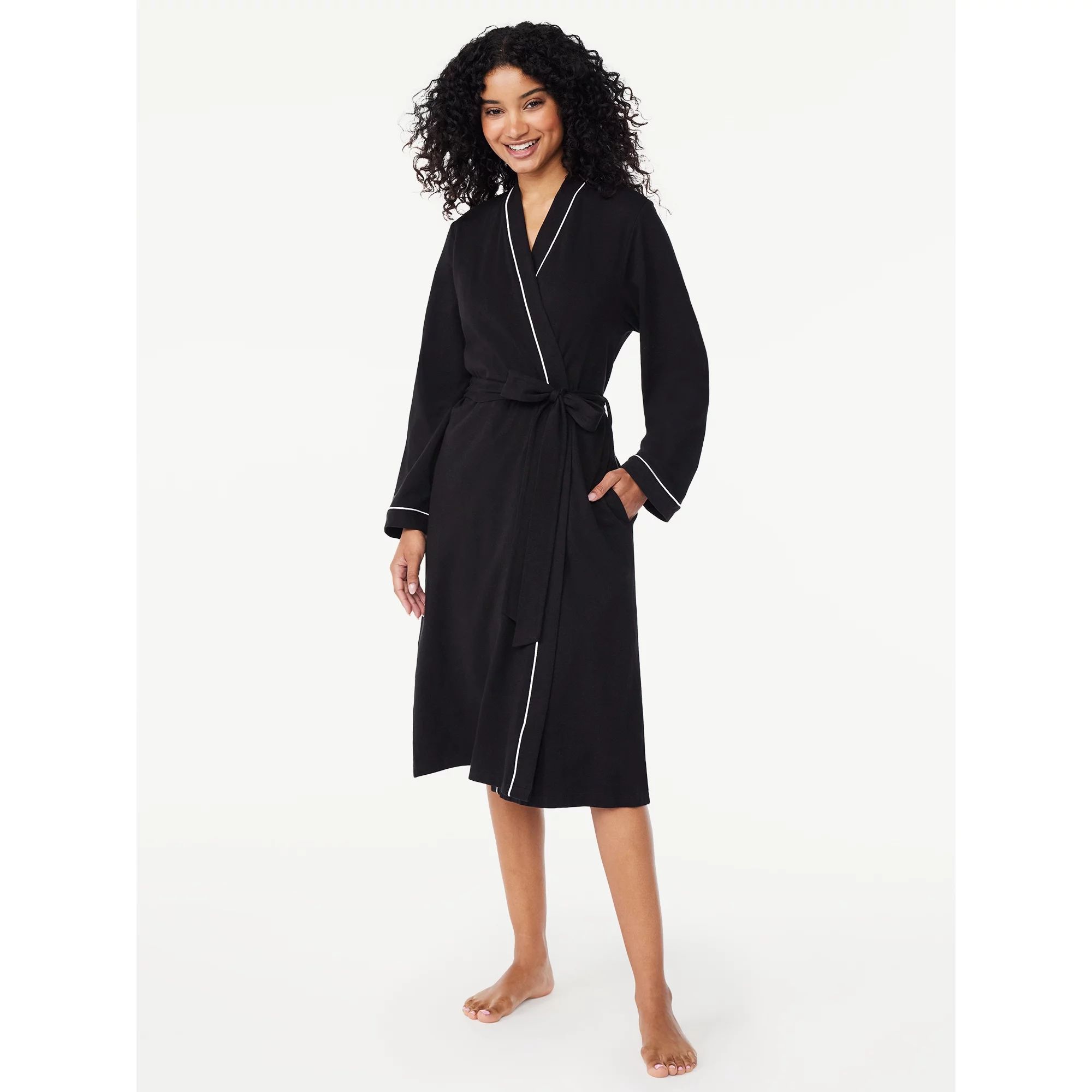 Joyspun Women’s Long Sleeve Wrap Robe, Sizes S to 3X | Walmart (US)