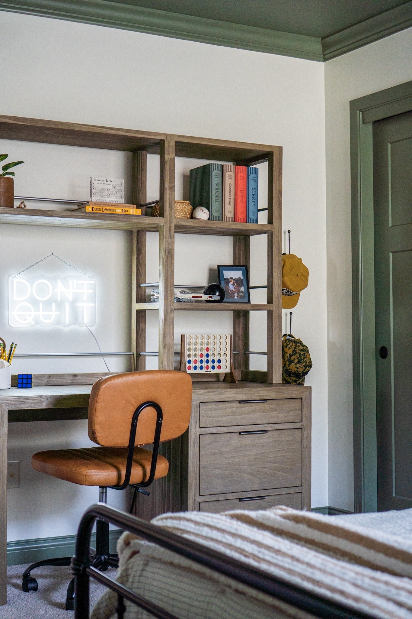 Boys room decor: hat holder, desk chair, don’t quit led sign, book board games

#LTKHome #LTKKids #LTKFamily