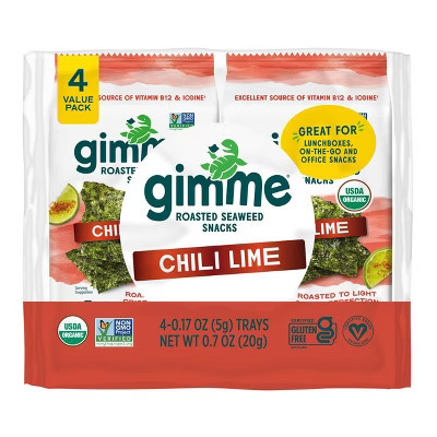 Gimme Chili Lime Roasted Seaweed Snack - 0.7oz/4ct | Target
