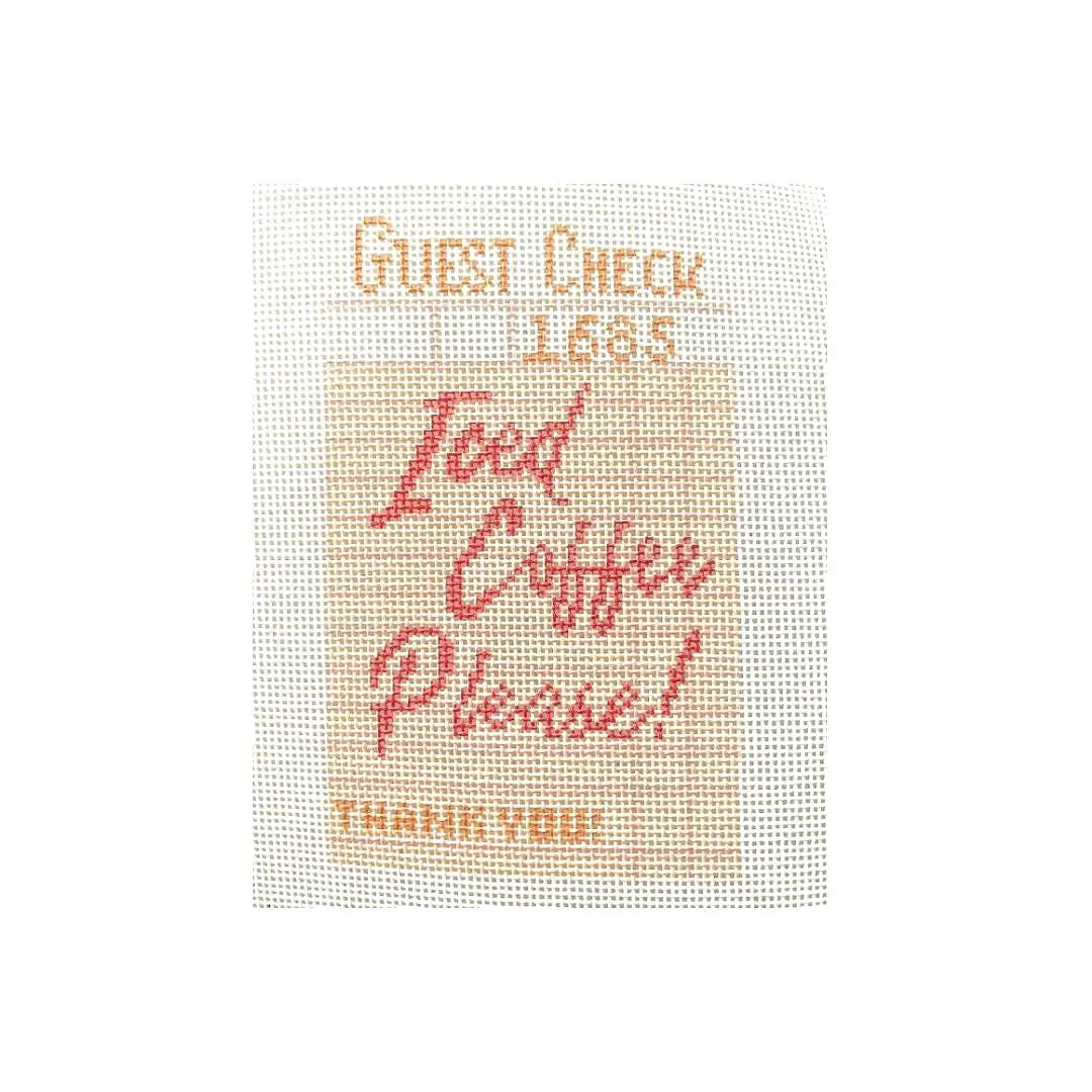 Iced coffee please guest check - printed needlepoint canvas | Etsy (US)