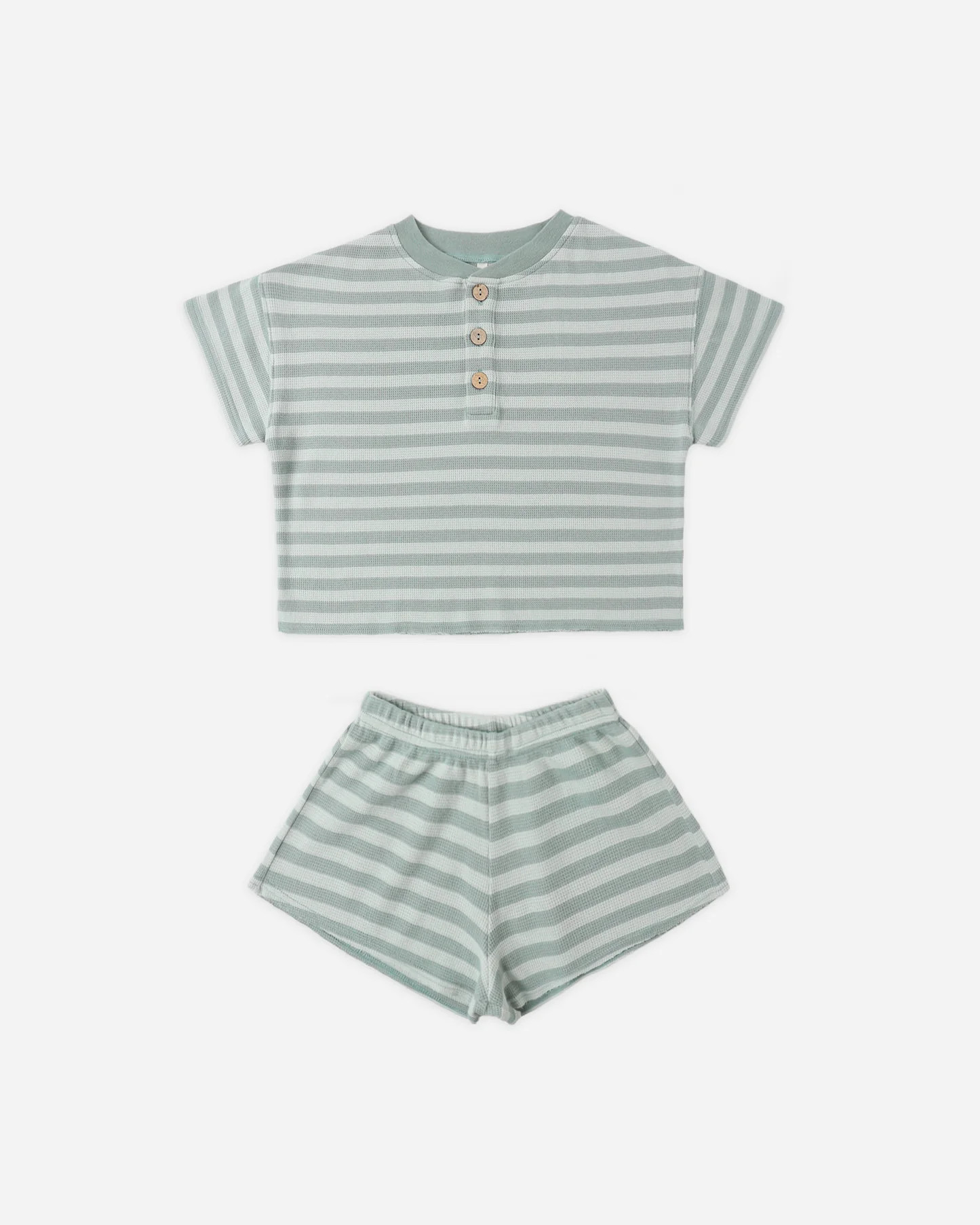 Summer Waffle Set Sea Green Stripe | Rylee + Cru