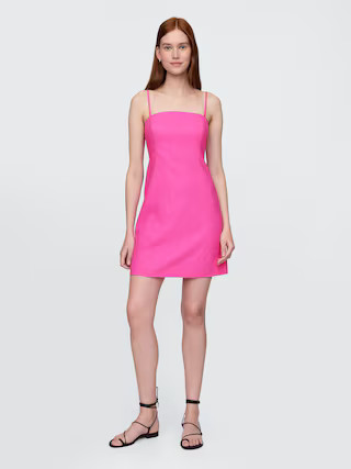 Linen-Blend Mini Dress | Gap (US)