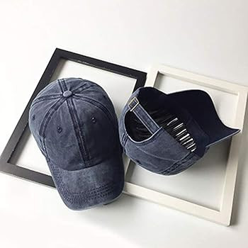 Men Women Baseball Cap Vintage Cotton Washed Distressed Hats Twill Plain Adjustable Dad-Hat | Amazon (US)
