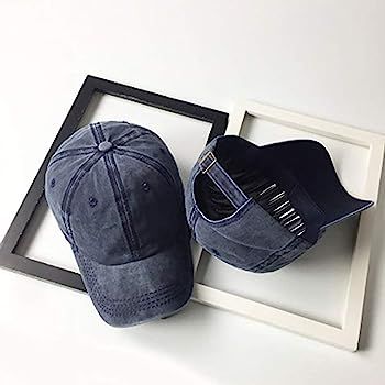 Men Women Baseball Cap Vintage Cotton Washed Distressed Hats Twill Plain Adjustable Dad-Hat | Amazon (US)