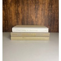 Neutral Book Elegant Home Accent Sophisticated Cream Beige Decorative Set Contemporary Interior Design Piece Chic Shelf Accessories | Etsy (US)