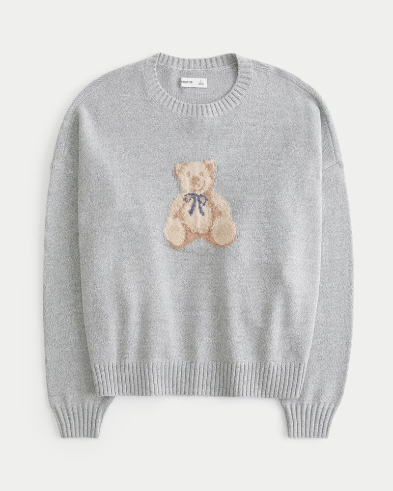 Women's Easy Teddy Bear Graphic Crew Sweater from Hollister | Hollister (US)