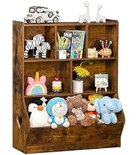 Lerliuo 4 Tier Kids Bookshelf and Storage Organizer, Five Layer Sling Children Bookcase, Baby Tod... | Amazon (US)