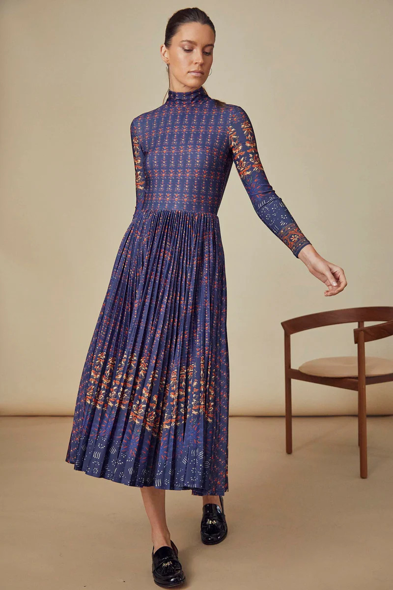 Sabine Dress | Pleated Midi Dress | Hunter Bell | Hunter Bell