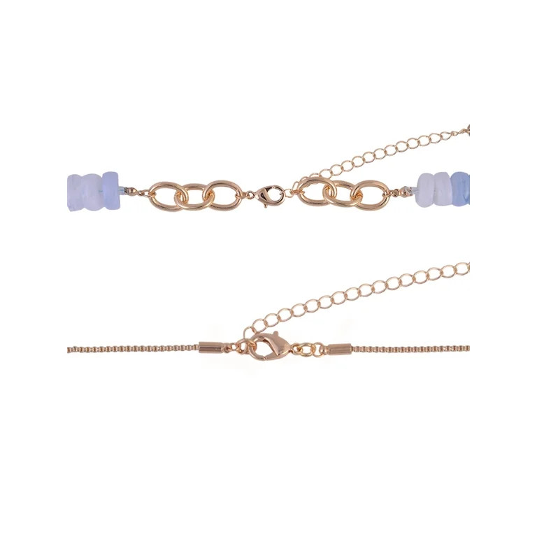 Time and Tru Goldtone Disc Beads with Metal Fish Pendant Layered Necklace | Walmart (US)