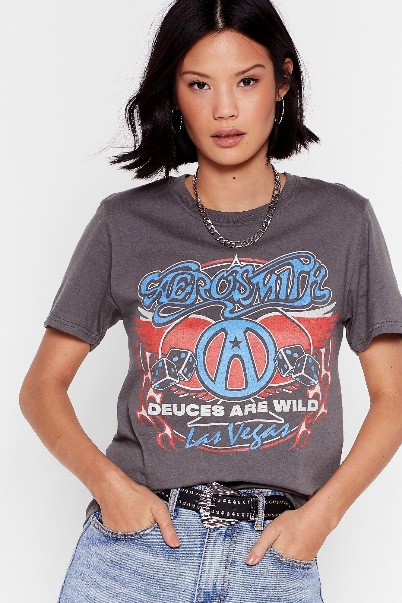 Deuces Are Wild Aerosmith Graphic Band Tee | NastyGal (US & CA)