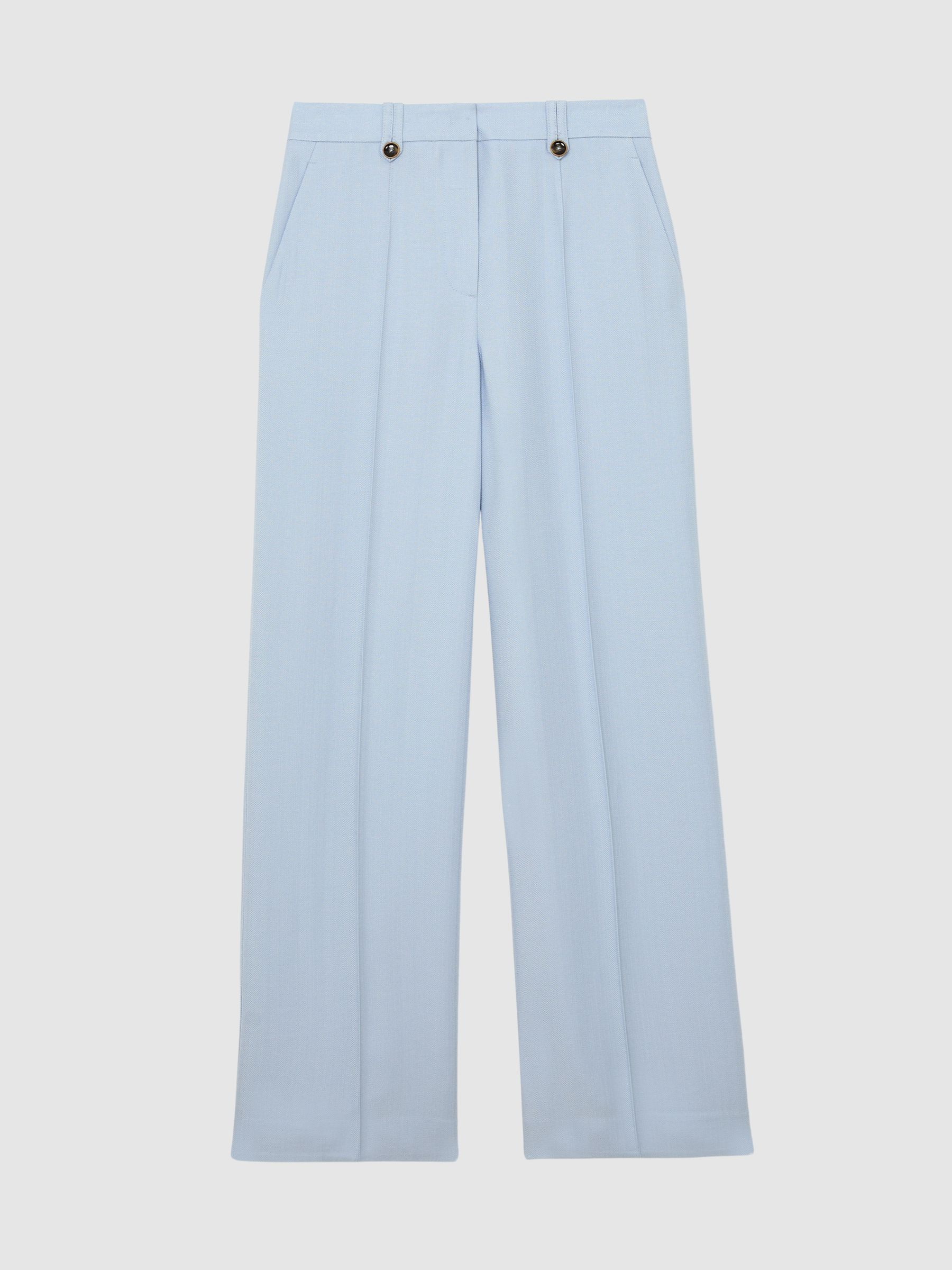 Reiss Wide-Leg Suit Trousers in Blue - REISS | Reiss UK