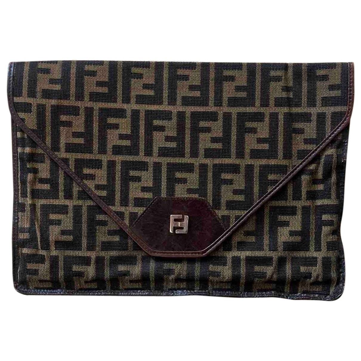 Fendi Brown Cloth Clutch bag for Women | Vestiaire Collective (Global)