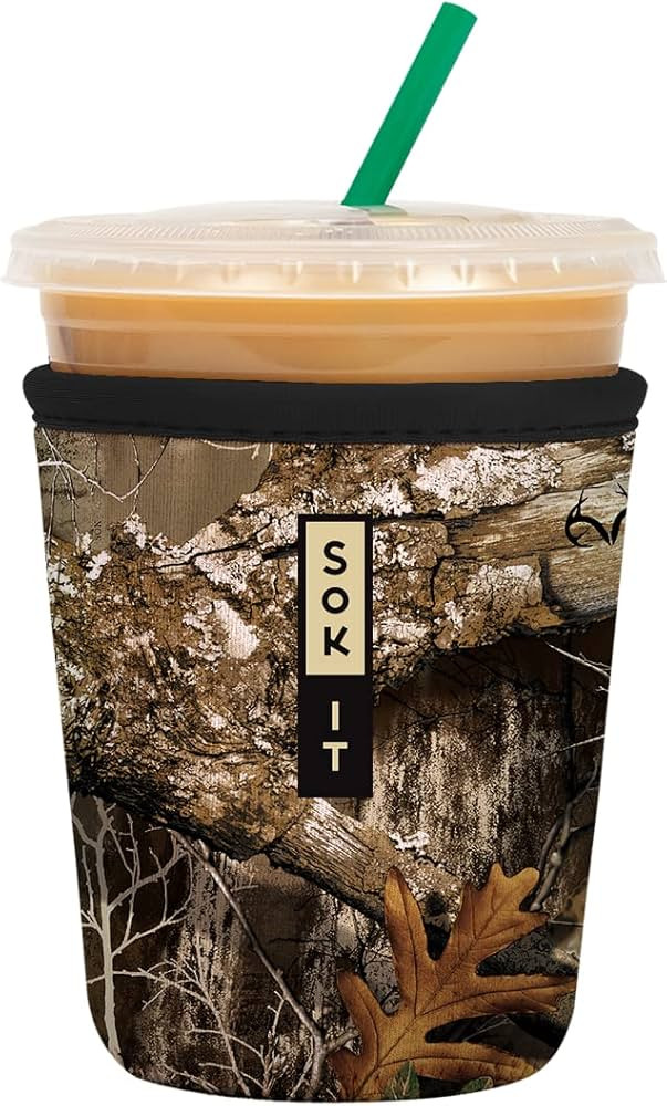 Sok It JavaSok Iced Coffee & Cold Soda Insulated Neoprene Cup Sleeve (RealTree Edge Camouflage, S... | Amazon (US)