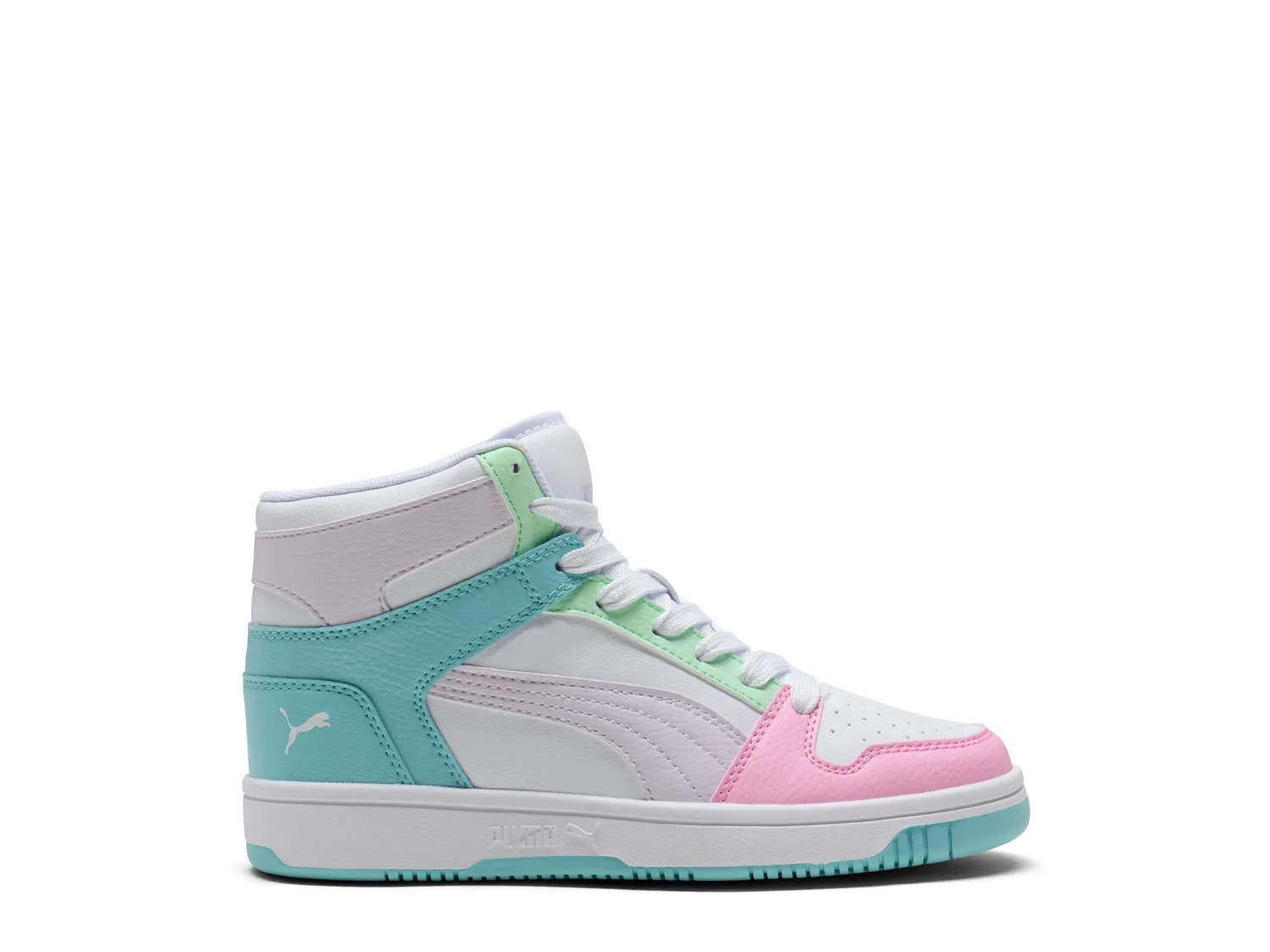 Puma Rebound Layup HighTop Sneakers Kids' | Girl's | White/Multicolor | Size 5.5 Youth | Sneakers | Lace-Up | DSW