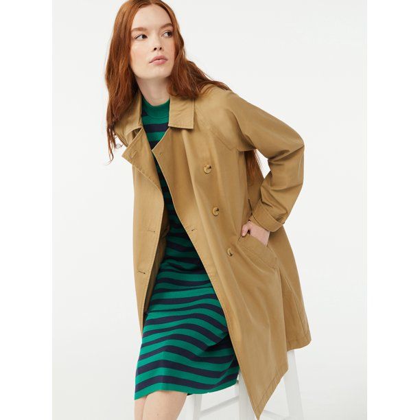 Free Assembly Women's Everyday Soft Trench Coat - Walmart.com | Walmart (US)