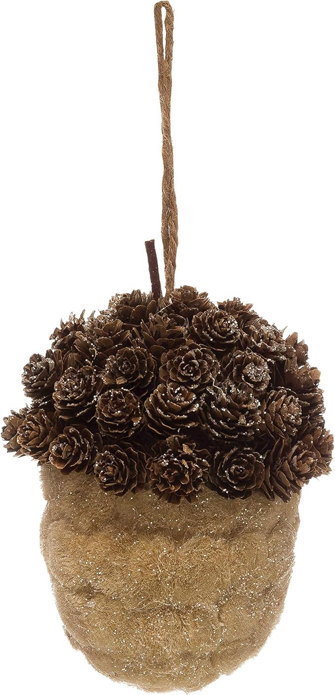 Creative Co-Op Sisal Ornament with Pinecone Accent Acorns, Natural | Amazon (US)