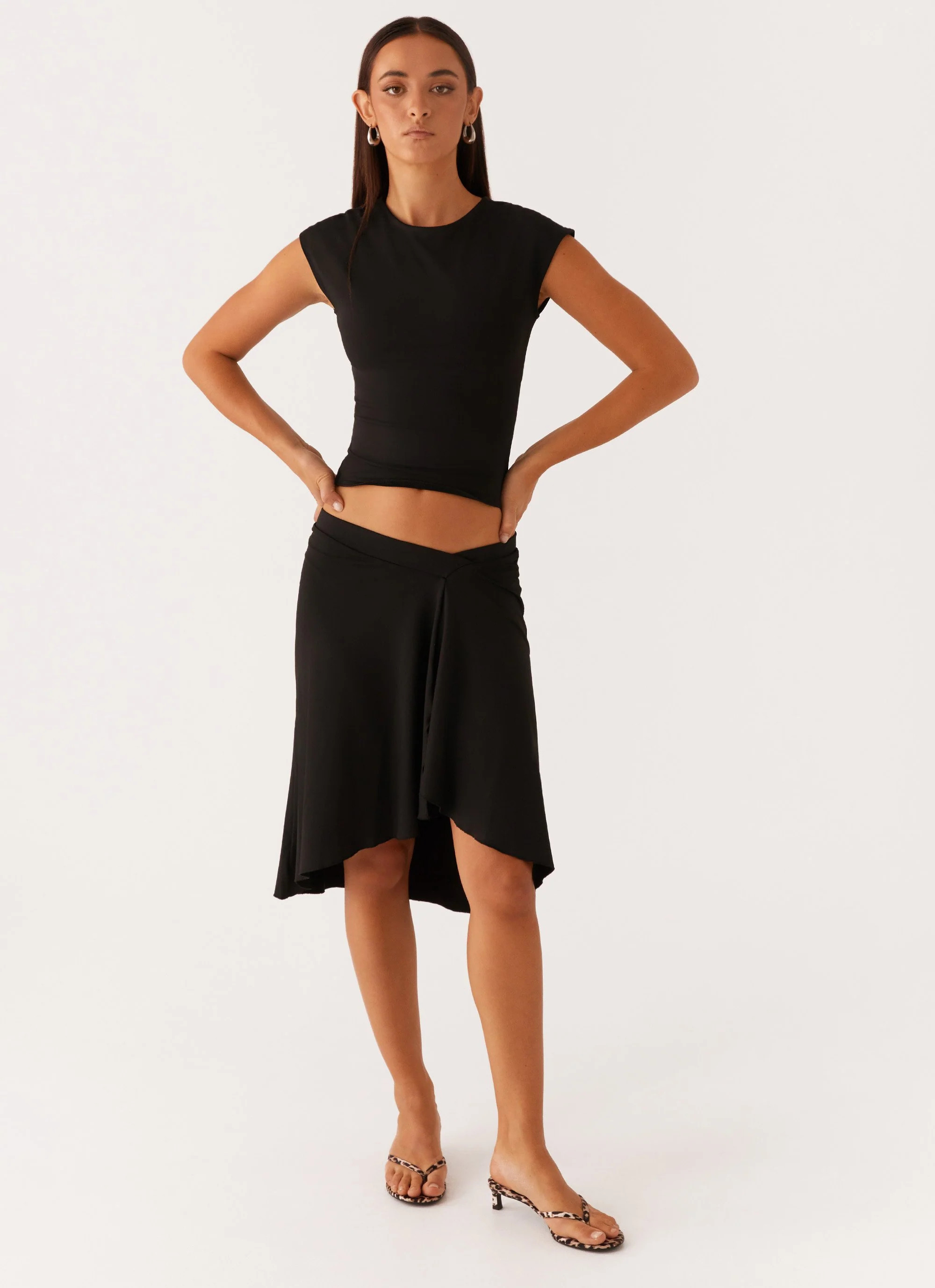 She's A Lady Midi Skirt - Black | Peppermayo (Global)